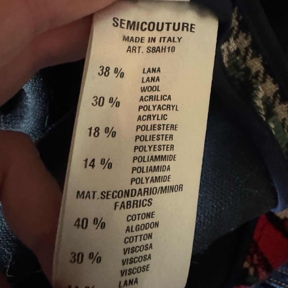 Semicouture Claudette patchwork wool blend coat S… - image 13